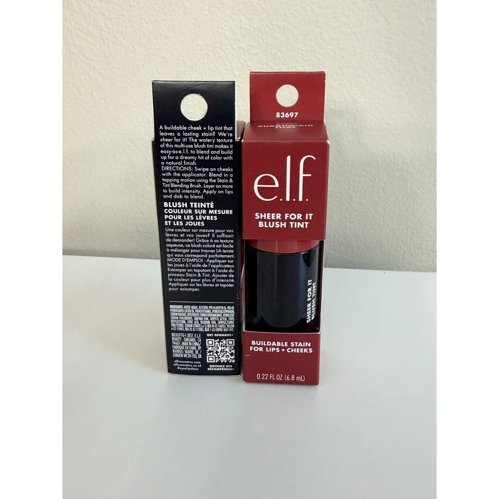 e.l.f. Sheer For It Blush Tint Women 0.22oz Burgun-Did That 2pk Makeup NWT